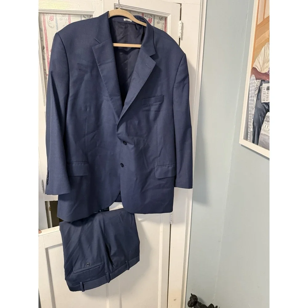 PETER MILLAR Flynn Classic Fit Solid Wool Suit, Mid Blue, Size 54T